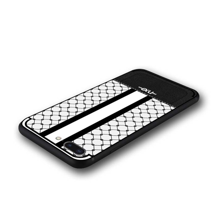 NXE Embossed Square Pattern Protective TPU Back Case for iPhone 8 Plus / 7 Plus - Black-3