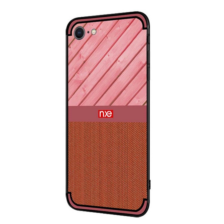 NXE Wood and Jeans Texture TPU Mobile Phone Case for iPhone 8 / 7 - Red-4