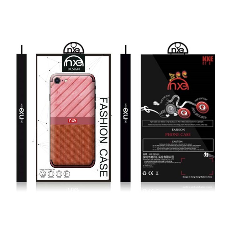 NXE Wood and Jeans Texture TPU Mobile Phone Case for iPhone 8 / 7 - Red-6