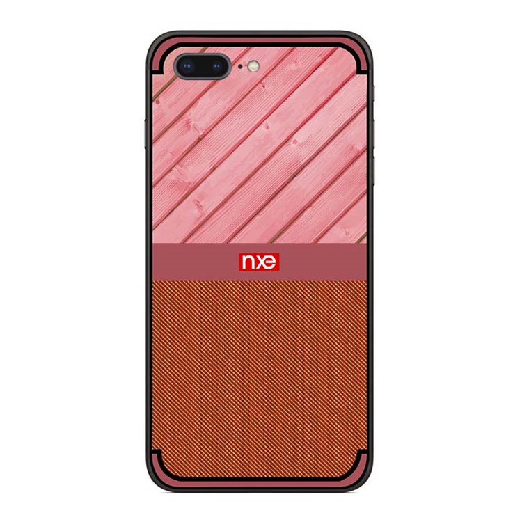 NXE Wood and Jeans Texture TPU Mobile Phone Case for iPhone 8 Plus / 7 Plus - Red-1