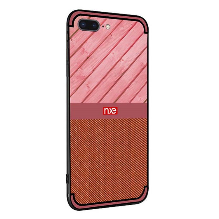 NXE Wood and Jeans Texture TPU Mobile Phone Case for iPhone 8 Plus / 7 Plus - Red-4