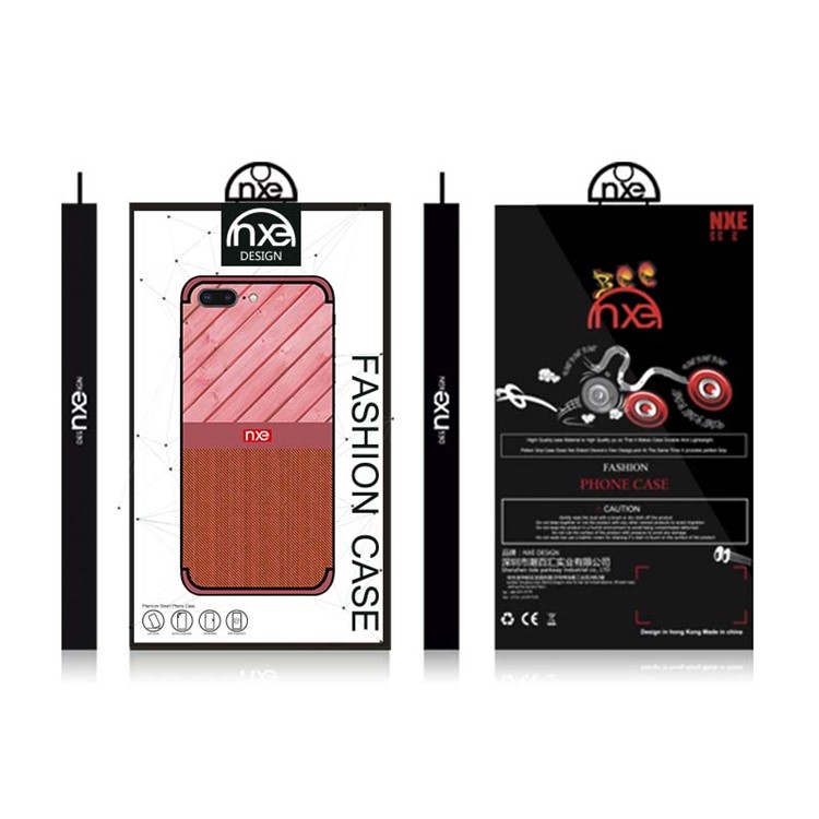 NXE Wood and Jeans Texture TPU Mobile Phone Case for iPhone 8 Plus / 7 Plus - Red-6