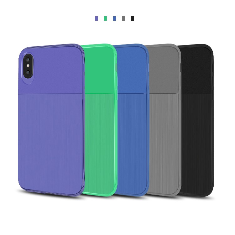 Matte and Brushed PC Back + TPU Bumper Frame Hybrid Case for iPhone X - Black-5