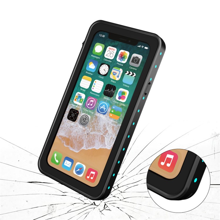 Little Dots PC + TPU IP68 Waterproof Case for iPhone X/10 Snow-proof Dust-proof Shockproof Cover - Black-3