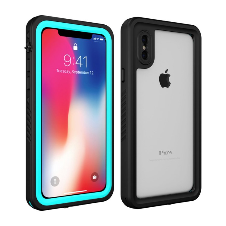 

XIWXI FS-Series 2m IP68 Waterproof Snow-proof Dirt-proof Phone Casing Cover for iPhone X 5.8 inch - Cyan