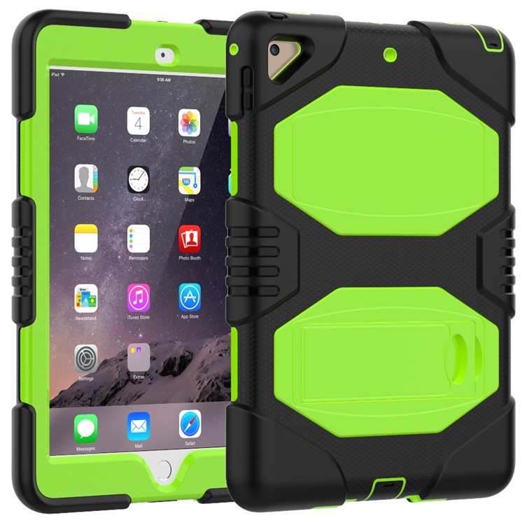 

Kickstand PC Silicone Armor Defender Tablet Case for iPad 9.7 (2018) / 9.7 (2017) - Green