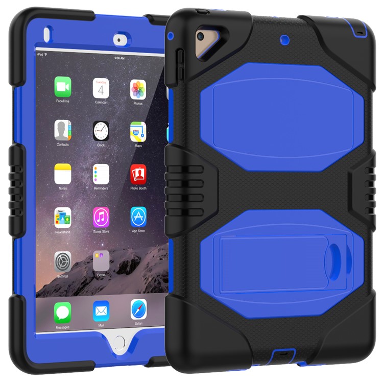

Kickstand PC Silicone Armor Defender Protective Case Accessory for iPad 9.7 (2018) / 9.7 (2017) - Blue