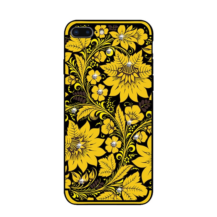 10Pcs/Set NXE Diamonds Decor Autumn Pattern TPU Back Case for iPhone 8 Plus / 7 Plus - Style A-2