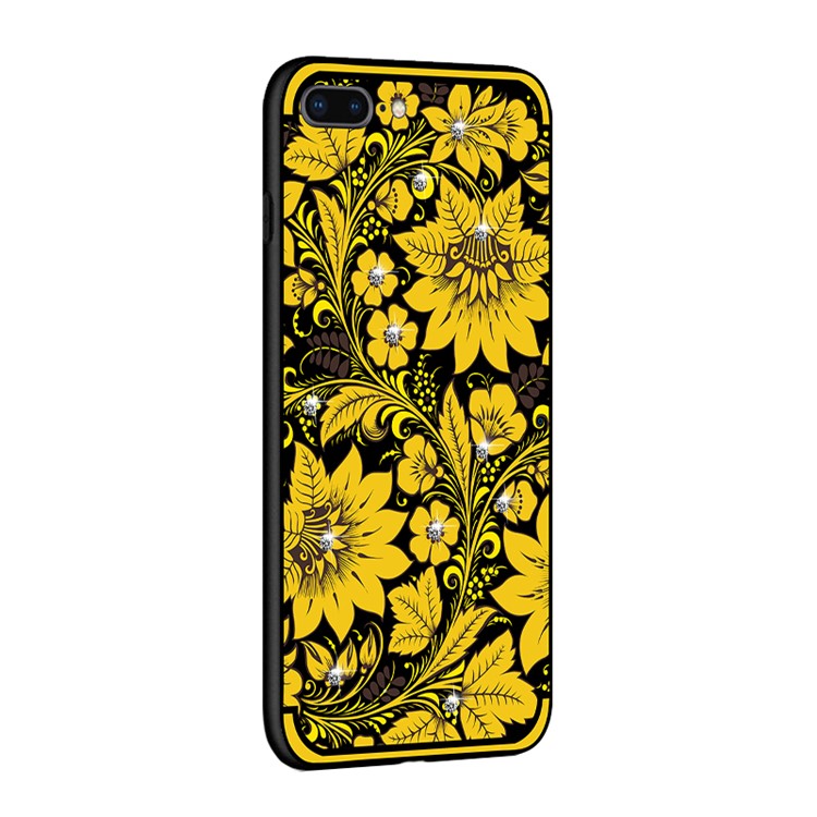 10Pcs/Set NXE Diamonds Decor Autumn Pattern TPU Back Case for iPhone 8 Plus / 7 Plus - Style A-4