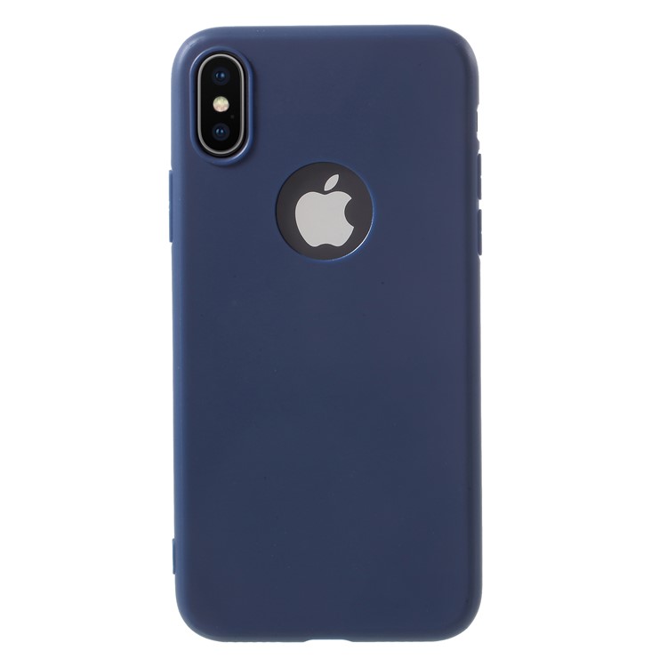 

Ultra-thin Solid Color TPU Phone Cover for iPhone XS/X 5.8 inch - Blue