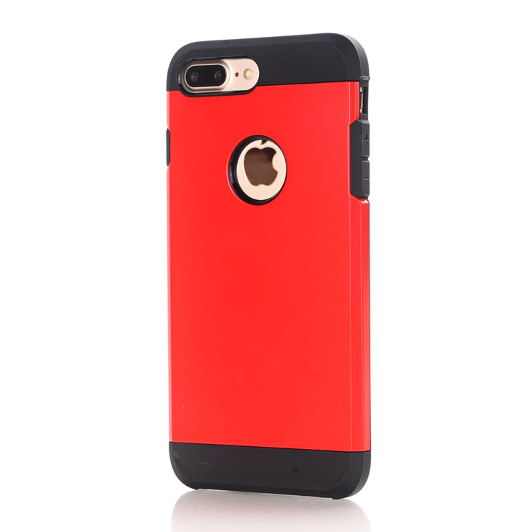 

For iPhone 8 Plus 5.5 inch Durable Armor 2 in 1 Plastic + TPU Hybrid Protective Shell - Red