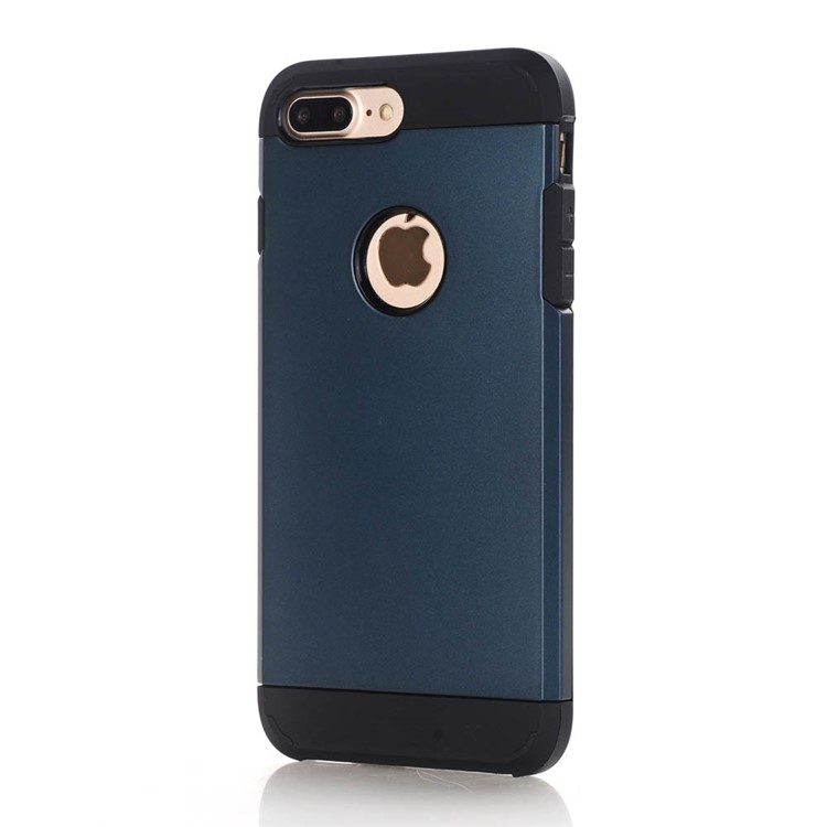 

For iPhone 8 Plus 5.5 inch Durable Armor 2 in 1 Plastic + TPU Hybrid Protective Cellphone Case - Dark Blue