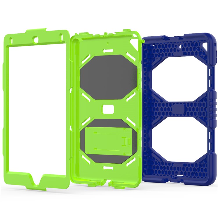 Armor Defender Kickstand PC Silicone Tablet Case for iPad Pro 9.7 inch (2016) - Blue + Lime-5