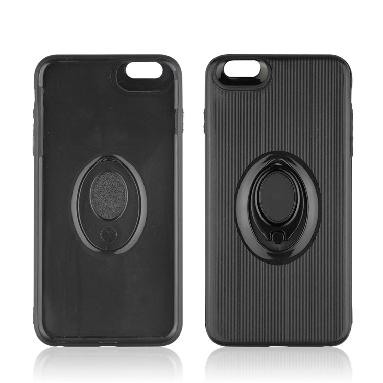 ANGIBABE Vertical Stripe TPU PC Hybrid Kickstand Case for iPhone 6s Plus / 6 Plus - Black-2