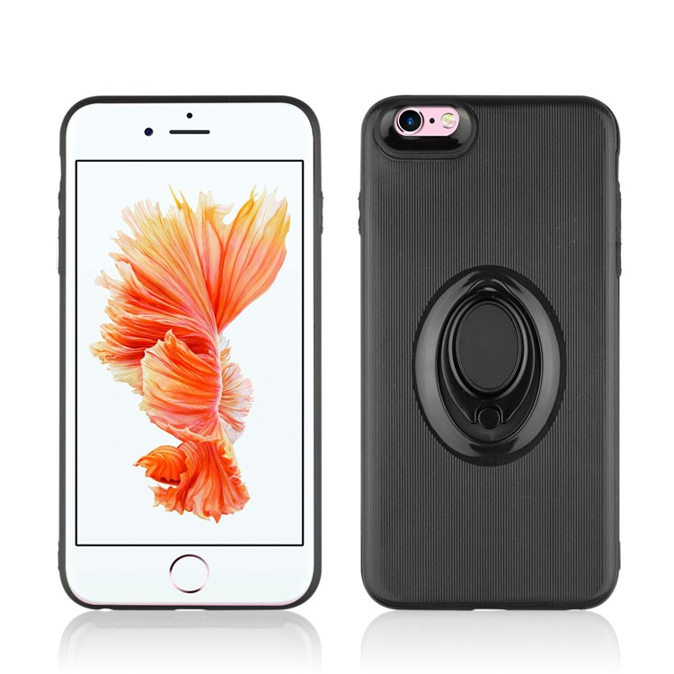 ANGIBABE Vertical Stripe TPU PC Hybrid Kickstand Case for iPhone 6s Plus / 6 Plus - Black-3