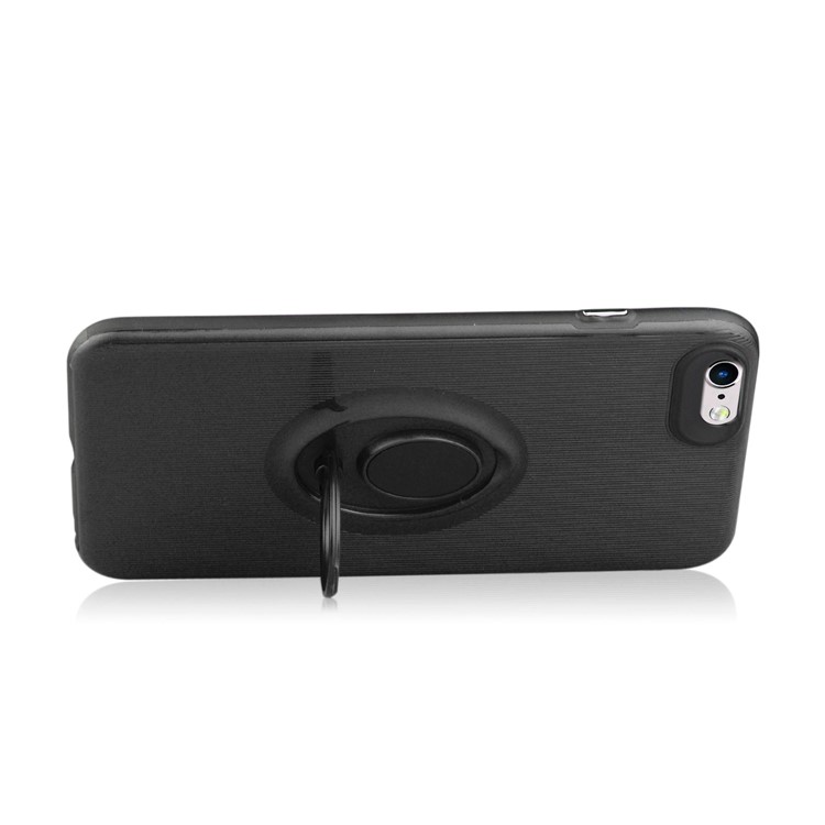 ANGIBABE Vertical Stripe TPU PC Hybrid Kickstand Case for iPhone 6s Plus / 6 Plus - Black-4