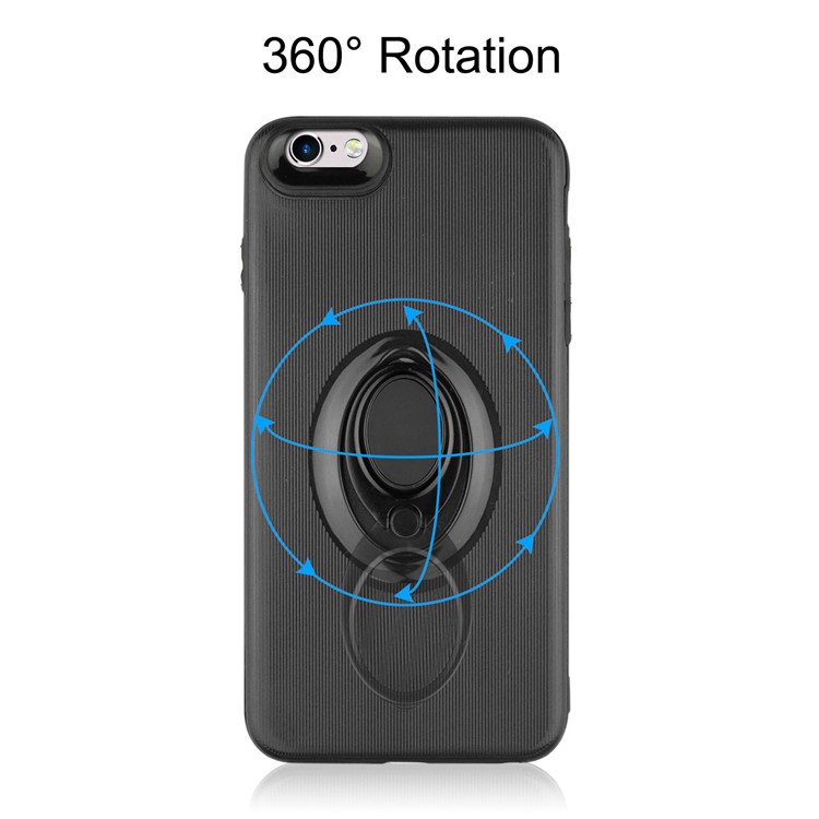 ANGIBABE Vertical Stripe TPU PC Hybrid Kickstand Case for iPhone 6s Plus / 6 Plus - Black-6