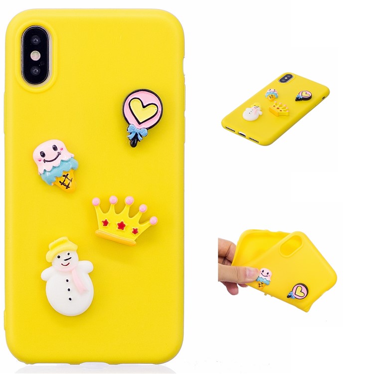 

Cute Christmas Theme 3D Figure Patterned TPU Phone Cover for iPhone XS/X 5.8 inch - Crown