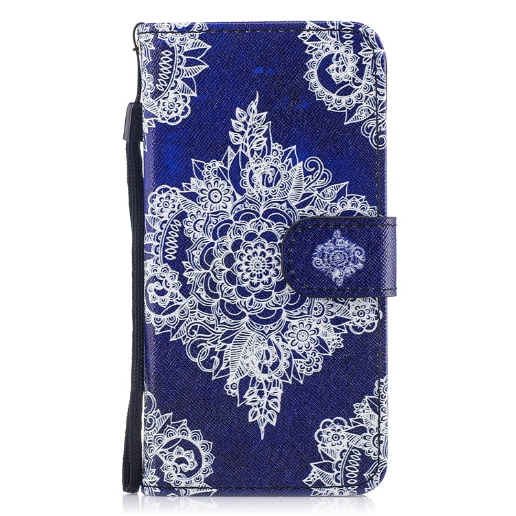 

Pattern Painting Cross Texture Leather Wallet Stand Cell Phone Shell for iPhone X - Ancient Pattern