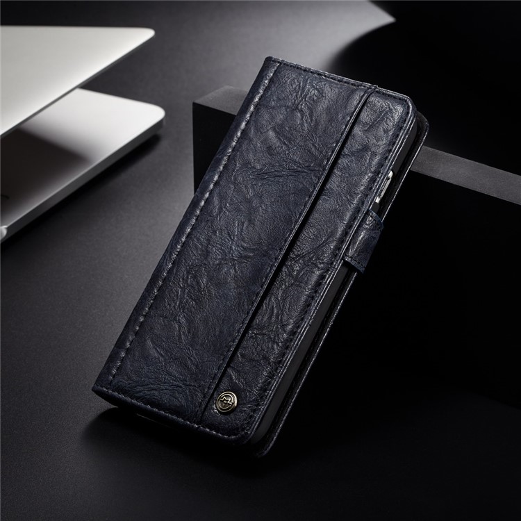 

CASEME Vintage Style Wallet PU Leather Folio Flip Cell Phone Cover for iPhone 8 Plus / 7 Plus - Dark Blue