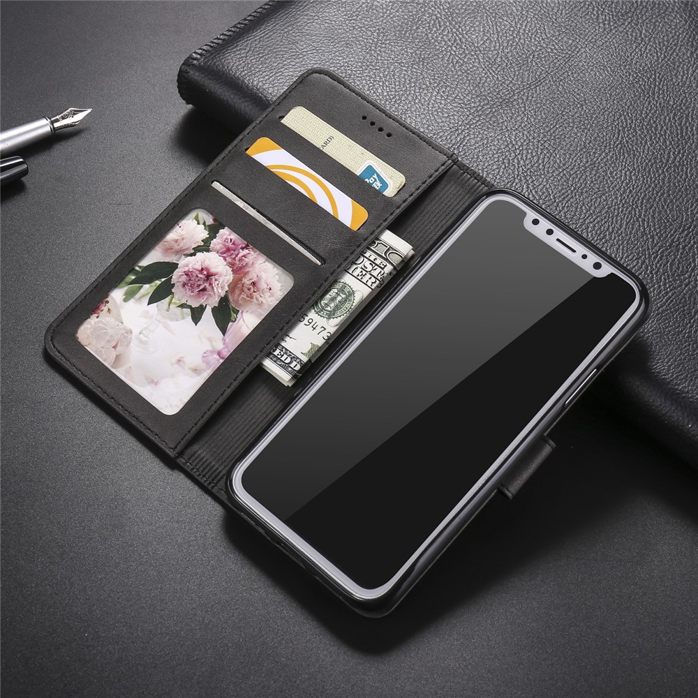 LC.IMEEKE Wallet Stand Leather Protective Case for iPhone X/10 - Black-10