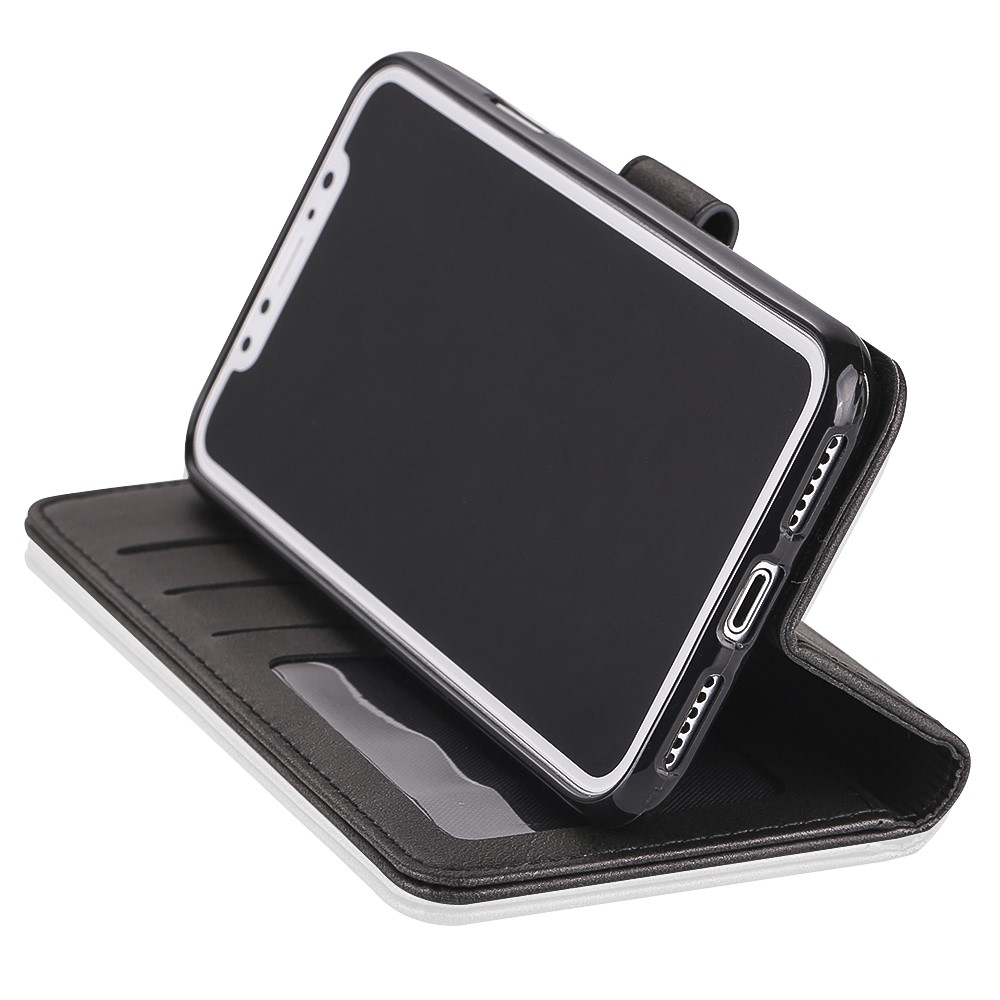 LC.IMEEKE Wallet Stand Leather Protective Case for iPhone X/10 - Black-6