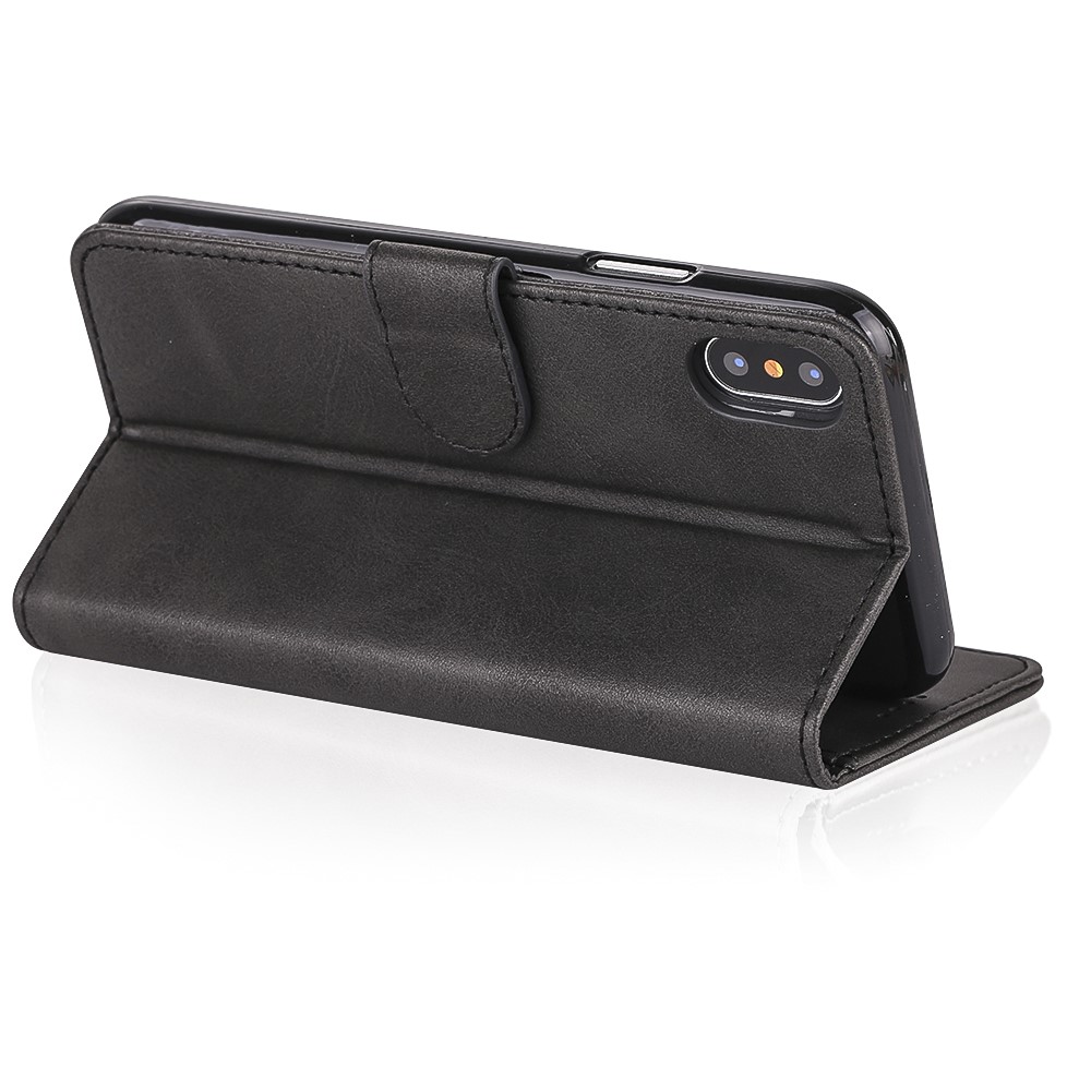LC.IMEEKE Wallet Stand Leather Protective Case for iPhone X/10 - Black-7