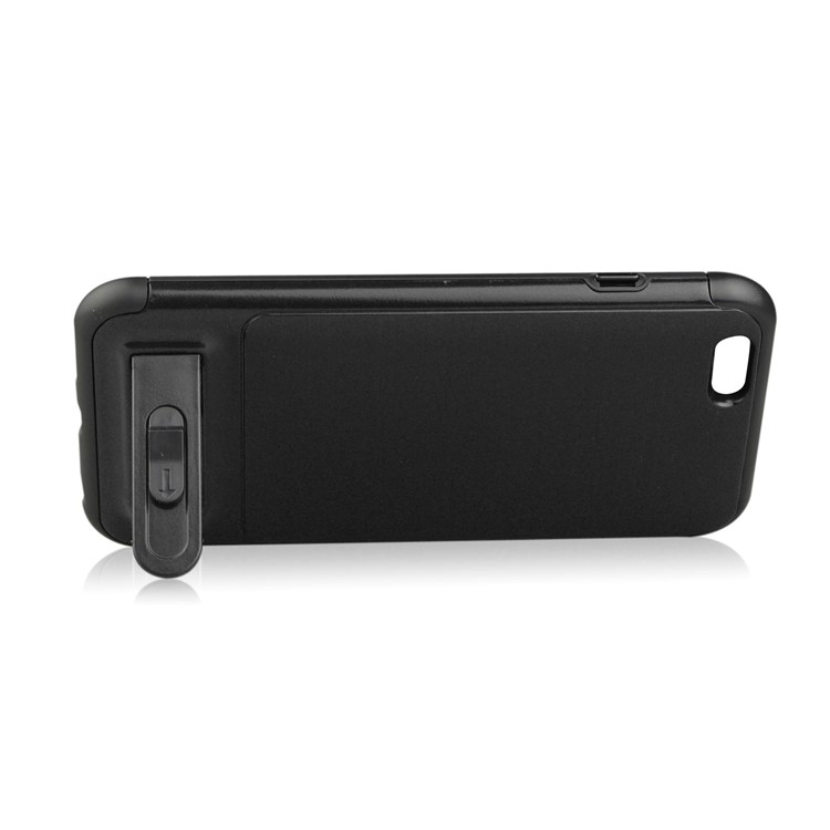 ANGIBABE Brushed Kickstand TPU+PC Hybrid Case with Card Slot for iPhone 6s Plus / 6 Plus - Black-4
