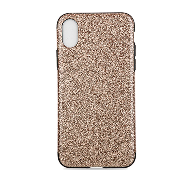 

For iPhone XS/X 5.8 inch Flash Powder PU Leather Coated TPU Cover - Gold