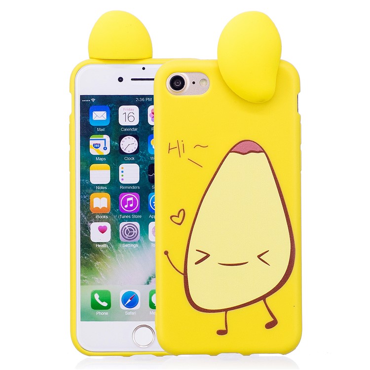

Cute 3D Figure Patterned TPU Shell for iPhone 8 / iPhone 7 4.7 inch - Mango