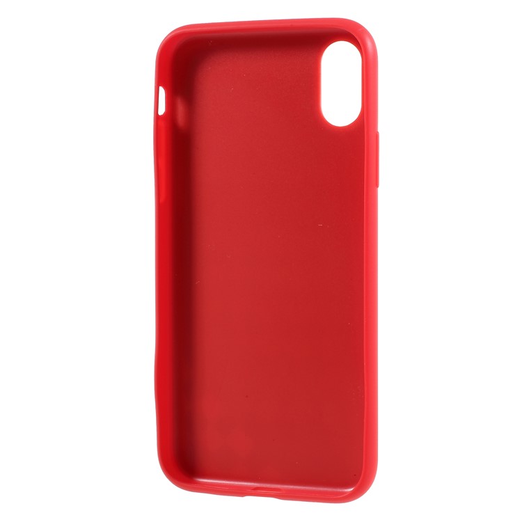 MUTURAL Woven Pattern Leather Coated PC + TPU Edge Hybrid Case for iPhone X - Red-5