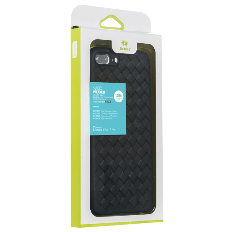 BENKS Woven Pattern Heat Dissipation TPU Case for iPhone 8 Plus / 7 Plus 5.5 inch - Black-5