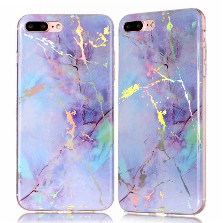 Marmormuster Kolorierte Galvanisierte TPU-Handyfall Für Iphone 8 Plus / 7 Plus - Lila-2