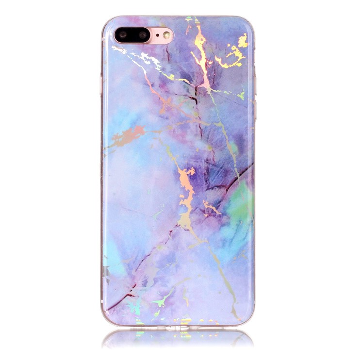 Marmormuster Kolorierte Galvanisierte TPU-Handyfall Für Iphone 8 Plus / 7 Plus - Lila-3