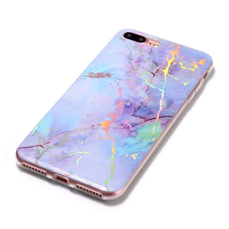 Marmormuster Kolorierte Galvanisierte TPU-Handyfall Für Iphone 8 Plus / 7 Plus - Lila-5