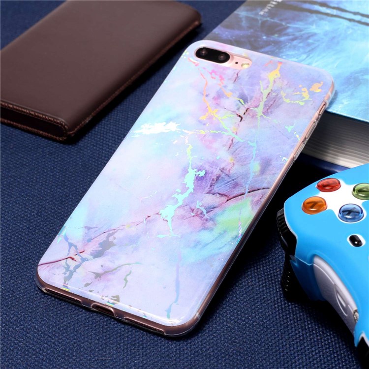 Marmormuster Kolorierte Galvanisierte TPU-Handyfall Für Iphone 8 Plus / 7 Plus - Lila-6