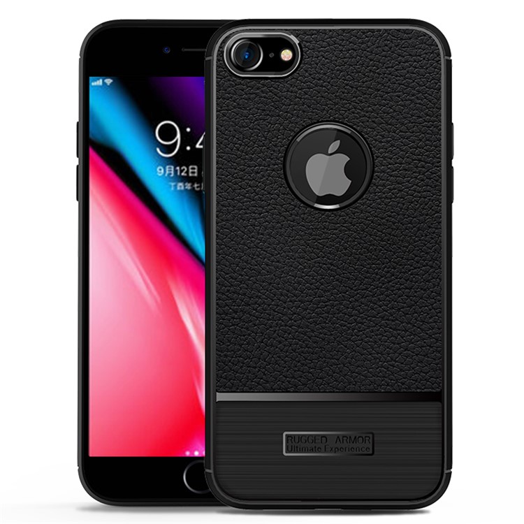 

Litchi Texture TPU Cell Phone Case for iPhone 8 / 7 4.7 inch - Black, iPhone 8 4.7 inch