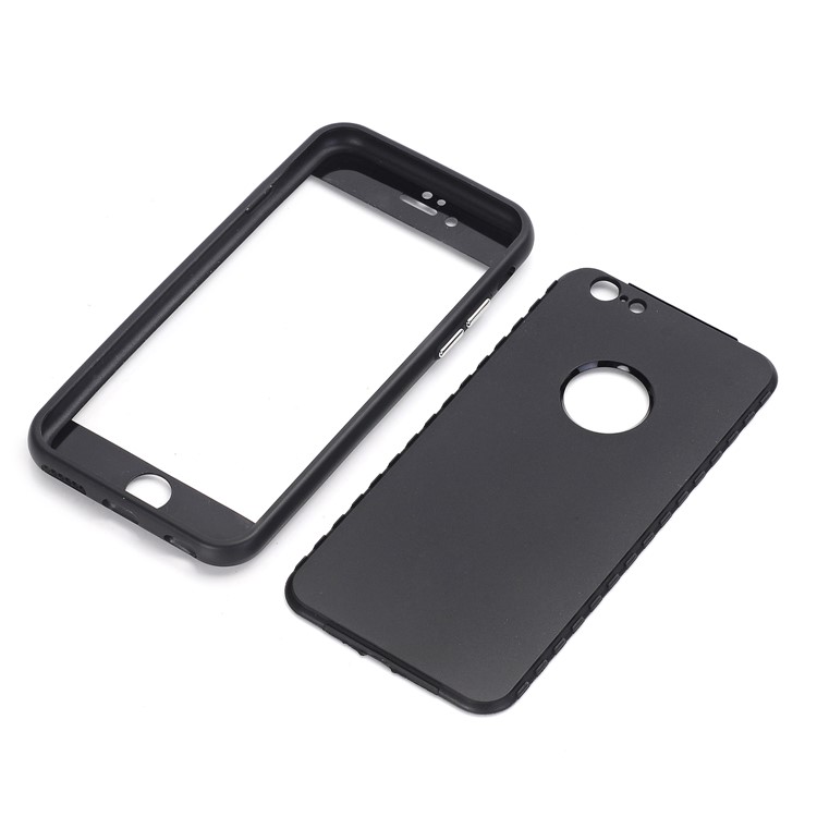 Flexible TPU 360 Degree Full Protection Phone Cover for iPhone 6s / 6 - Black-2