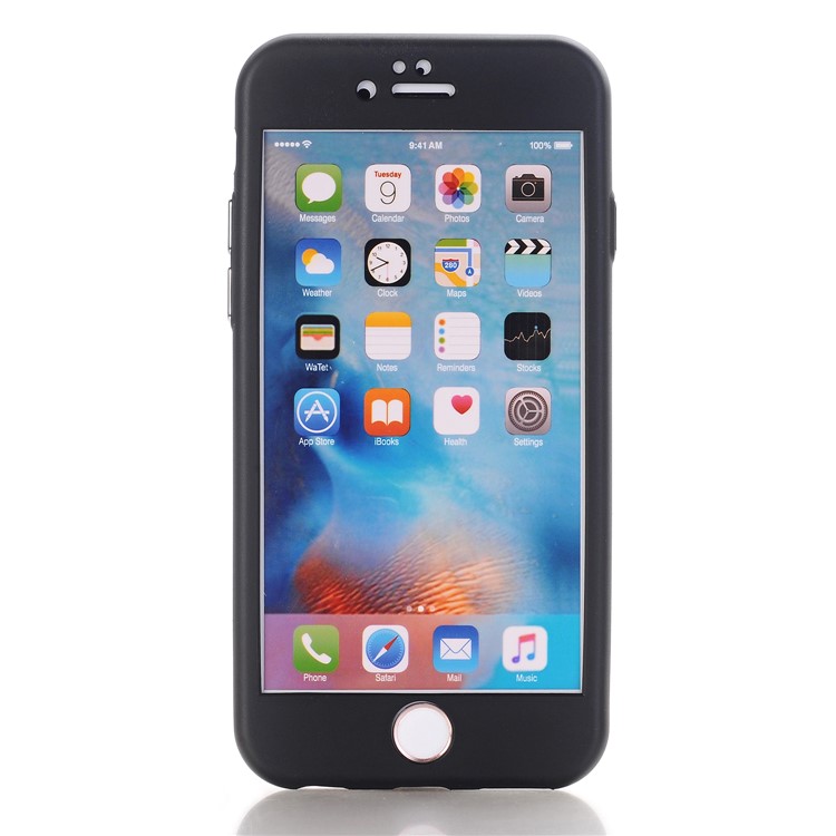Flexible TPU 360 Degree Full Protection Phone Cover for iPhone 6s / 6 - Black-3