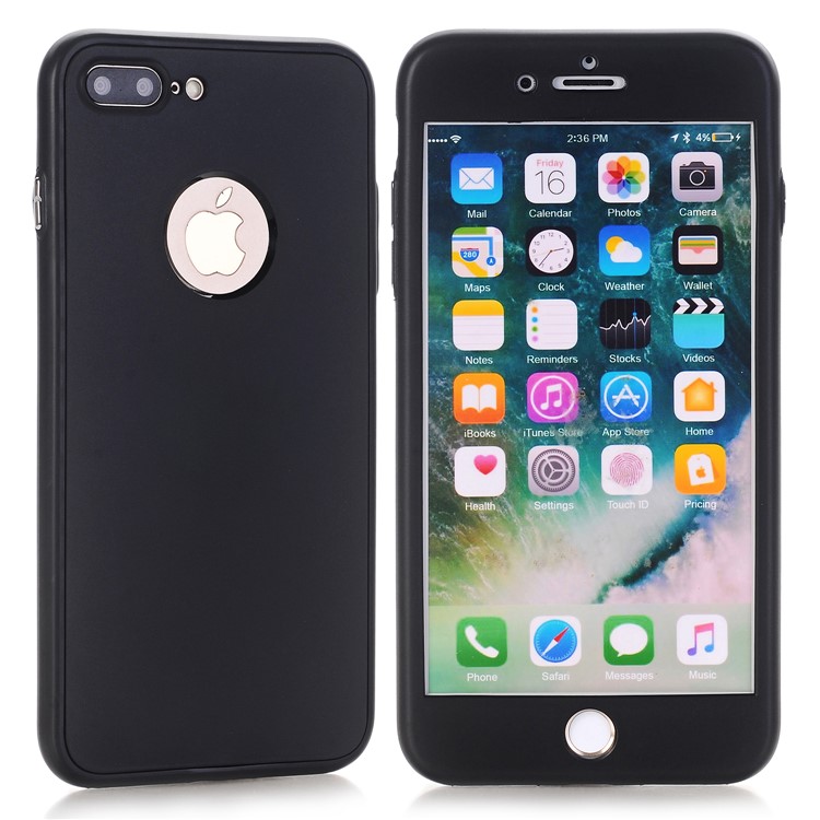 Detachable Soft TPU Front Frame + Back Cover for iPhone 7 Plus / 8 Plus 5.5 inch - Black-1