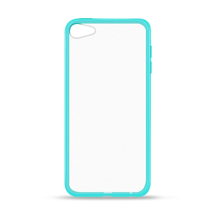 

Drop-proof Clear PC Back TPU Frame Hybrid Phone Case for iPod Touch 6 - Cyan