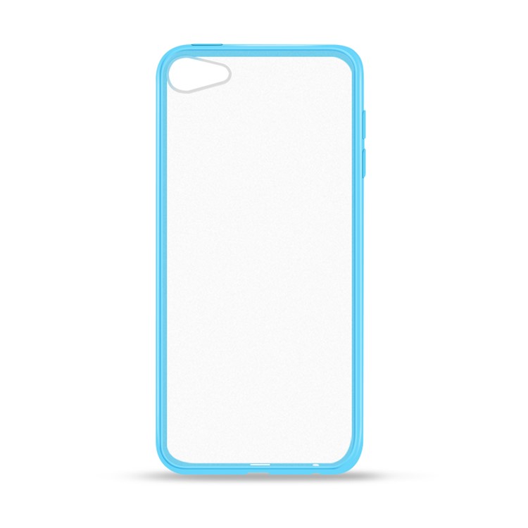 

Drop-proof Clear PC Back TPU Frame Hybrid Phone Shell for iPod Touch 6 - Blue