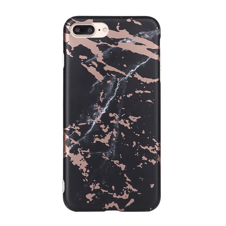 

Fashion Marble Pattern Matte Lacquered TPU Phone Case for iPhone 8 Plus / 7 Plus 5.5 inch - Rose Gold / Black