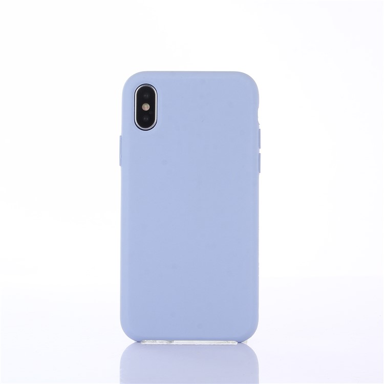 

Silky Feel Liquid Silicone Protective Cell Phone Shell for iPhone X5.8 inch - Light Purple