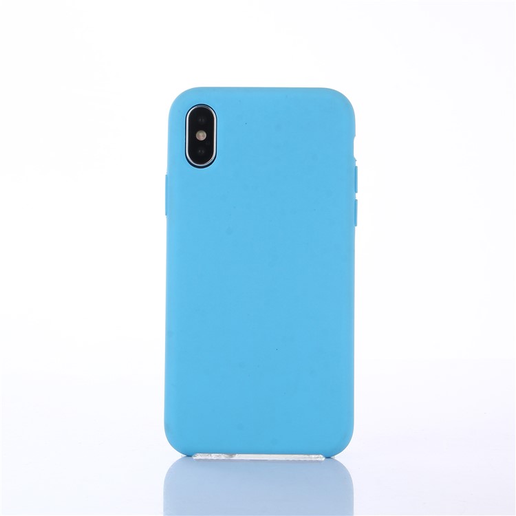 

Silky Feel Liquid Silicone Protective Back Cover for iPhone X5.8 inch - Baby Blue