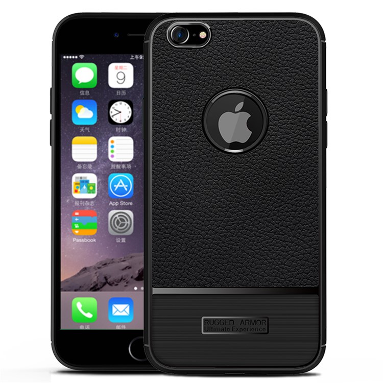 

Litchi Текстура ТПУ Мобильный Телефон Случае Аксессуар Для Iphone 6s / 6 - Черный