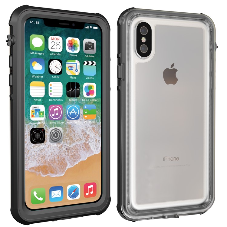 

XIWXI K-Series IP68 Waterproof Snow-proof Dirt-proof Phone Case for iPhone X 5.8 inch - Black