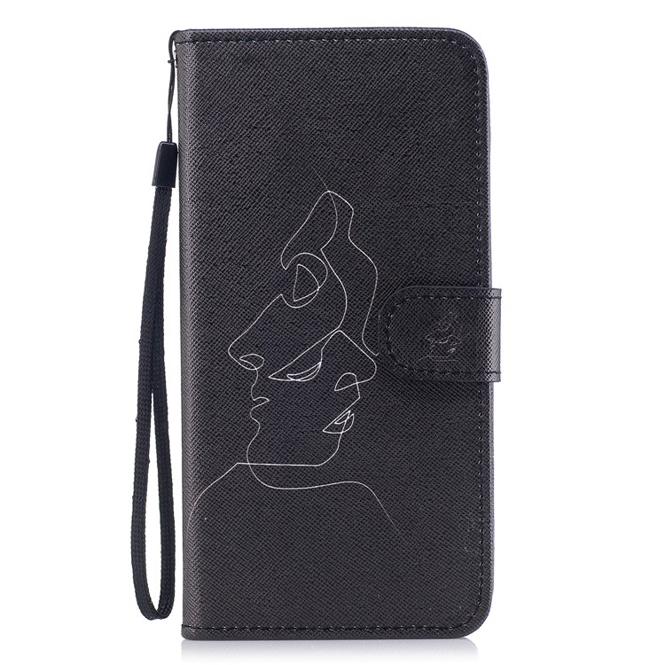 

Pattern Painting Cross Texture Leather Wallet Stand Protective Case for iPhone 8 Plus / 7 Plus 5.5 inch - Abstract Face