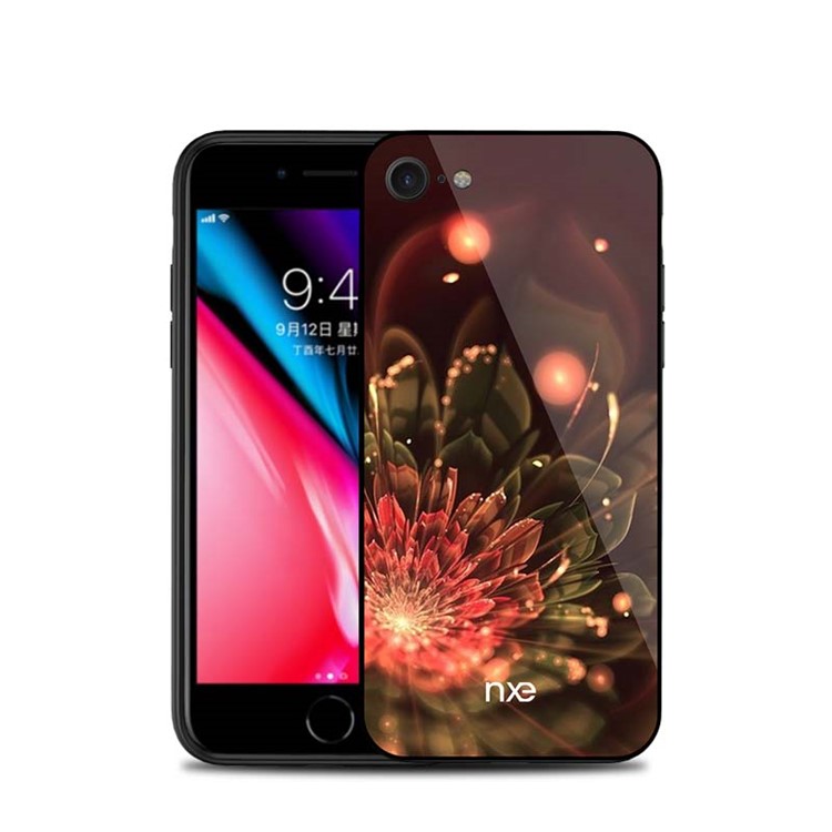 

NXE TPU Pattern Printing Glass Hybrid Slim Case for iPhone 8/7/SE 2 (2020) - Orange, iPhone 8 4.7 inch