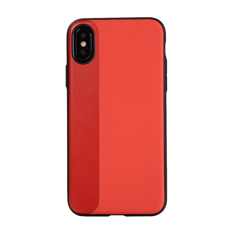 

PU Leather + Cloth Coated Splicing TPU Phone Shell for iPhone XS / X 5.8 inch - Red